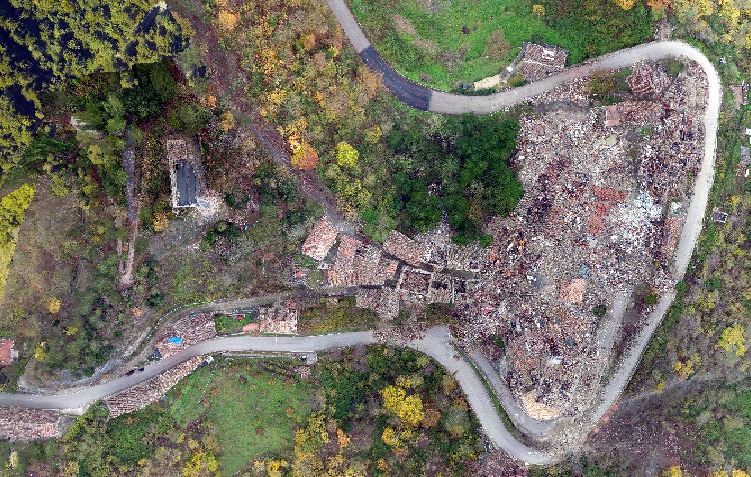 Arquata dopo le scosse di ottobre 2016