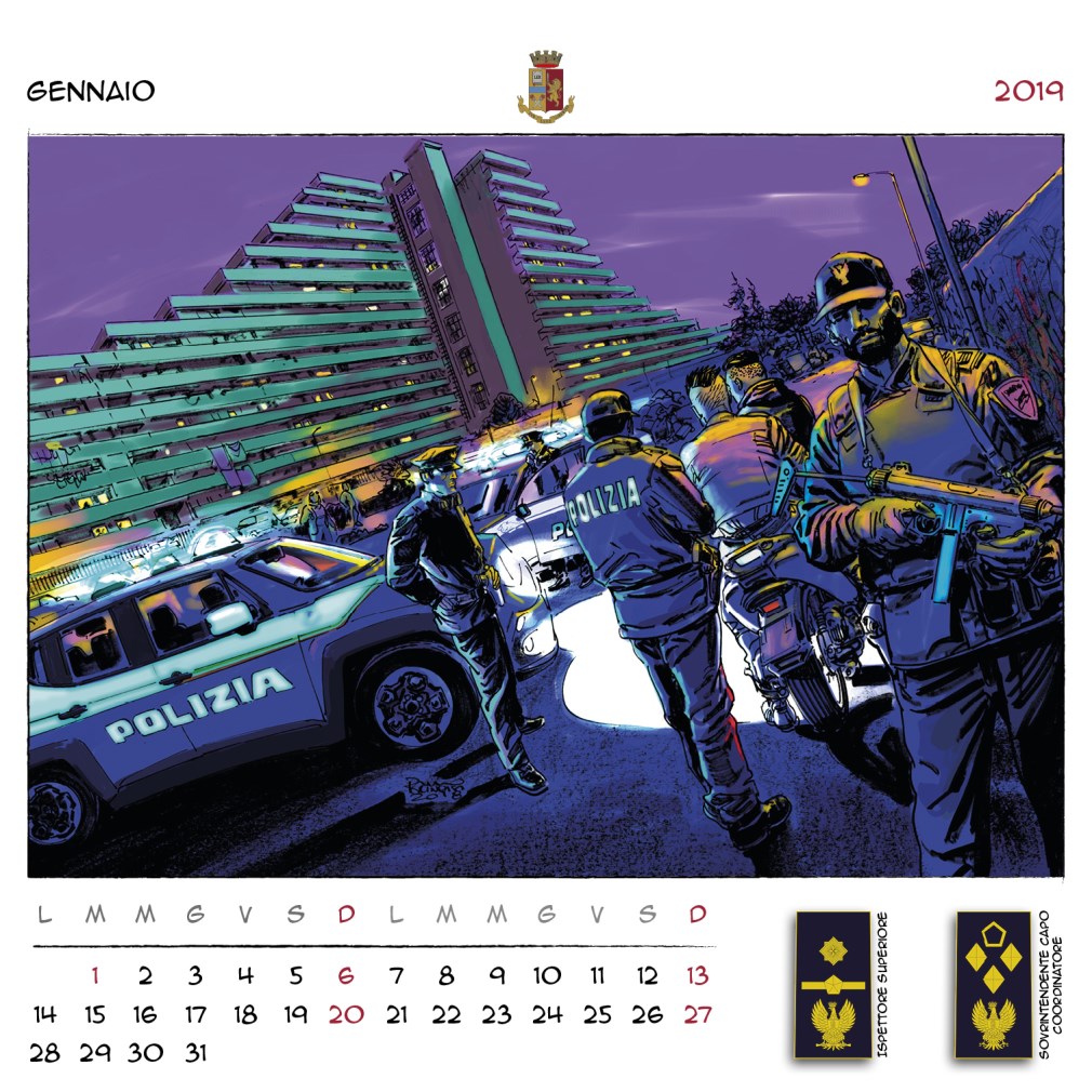 Calendario Polizia Parete 2019