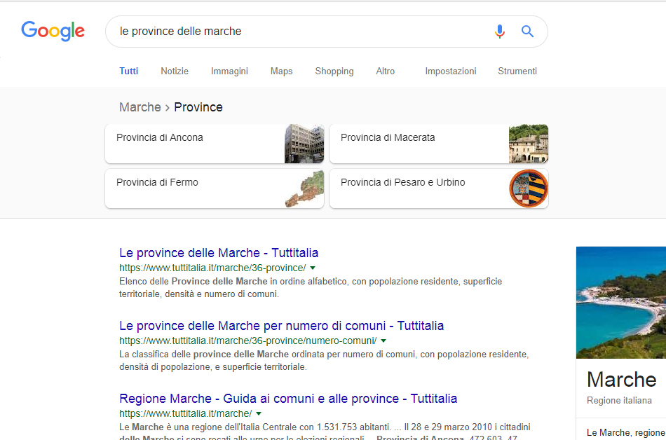 Google su province delle Marche