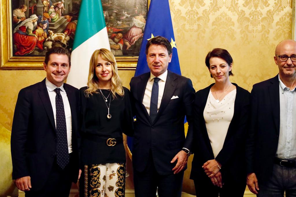 Sindaco Marco Fioravanti - On. Giorgia Latini, Rachele Silvestri e Roberto Cataldi - Presidente Giuseppe Conte