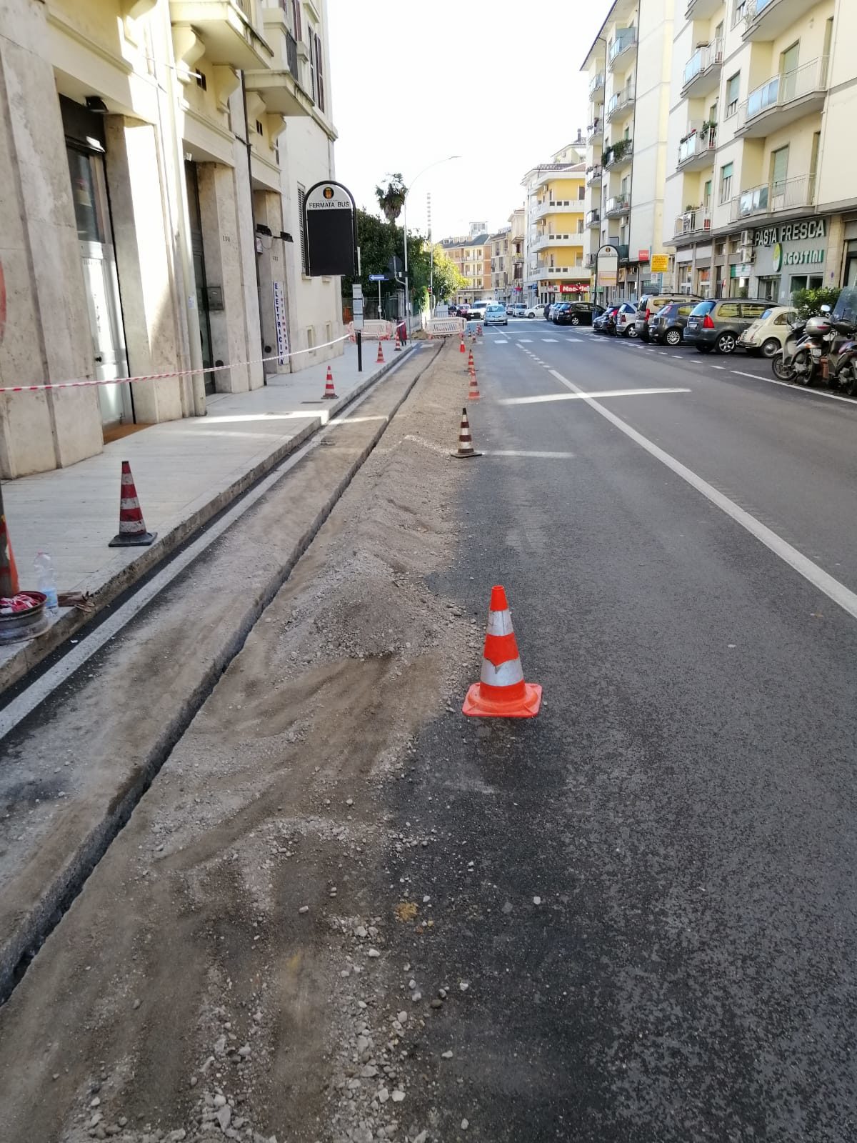 Lavori per fibra in viale Federici