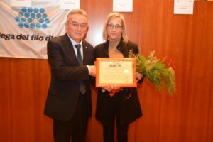 Festa Regionale FCI Marche 17122019 il presidente Lino Secchi con Gioia Bartali