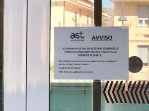 Cartello farmacia ospedaliera San Benedetto