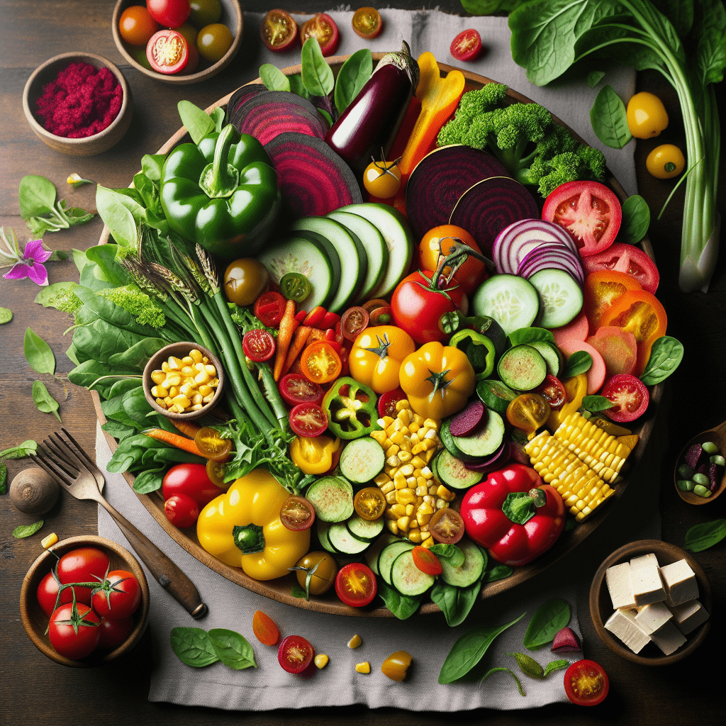 Piatto con alimenti a base vegetale