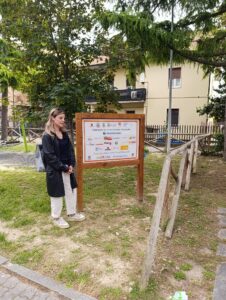 Natalia Di Andrea di GIocamondo all'inaugurazione del parco inclusivo a Brecciarolo