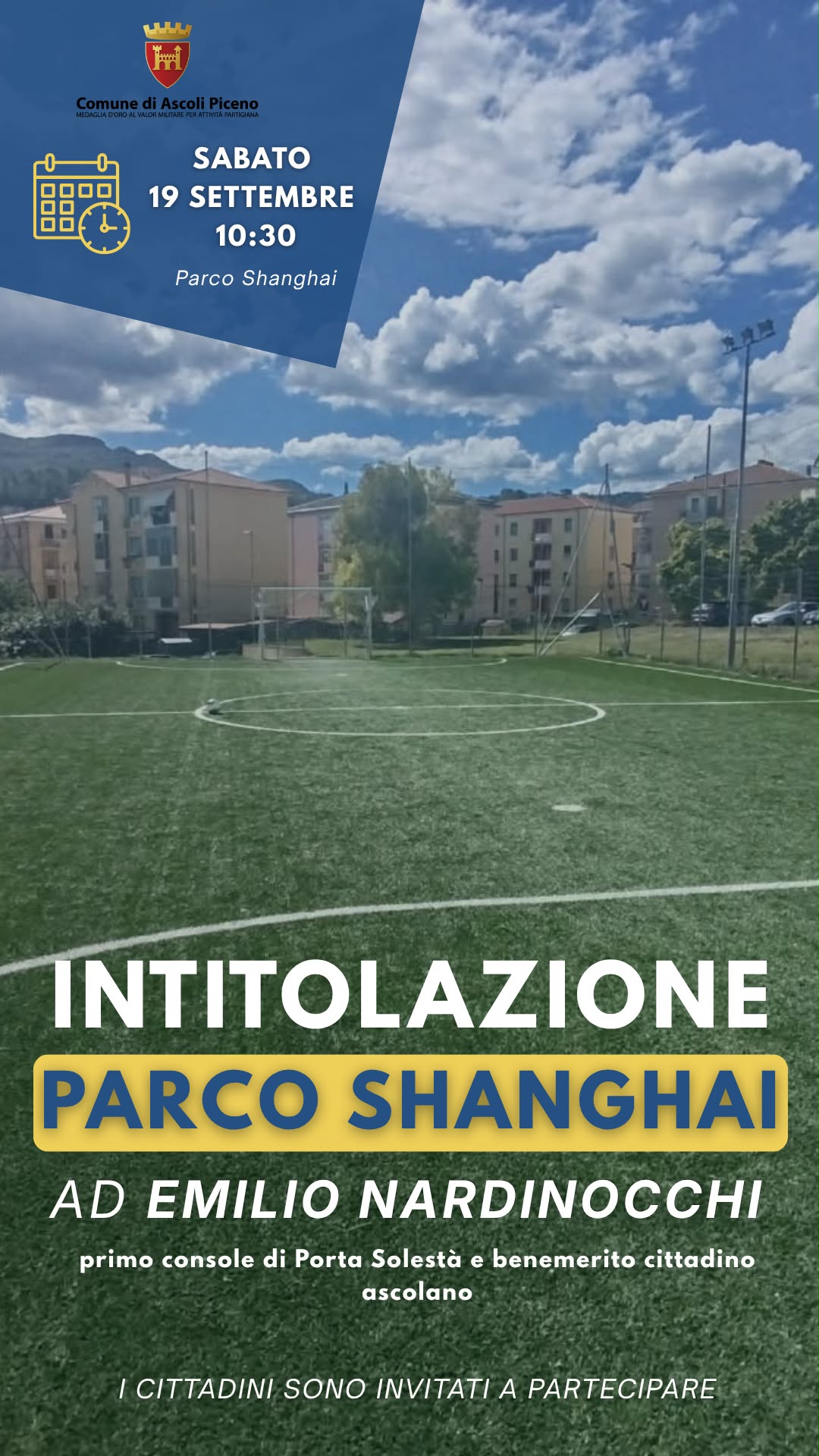 Intitolazione Parco Shanghai a Emilio Nardinocchi